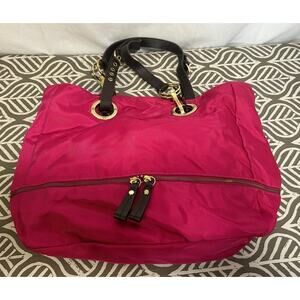 JPK PARIS HOT PINK HOBO LARGE BAG PURSE NYLON CANVAS